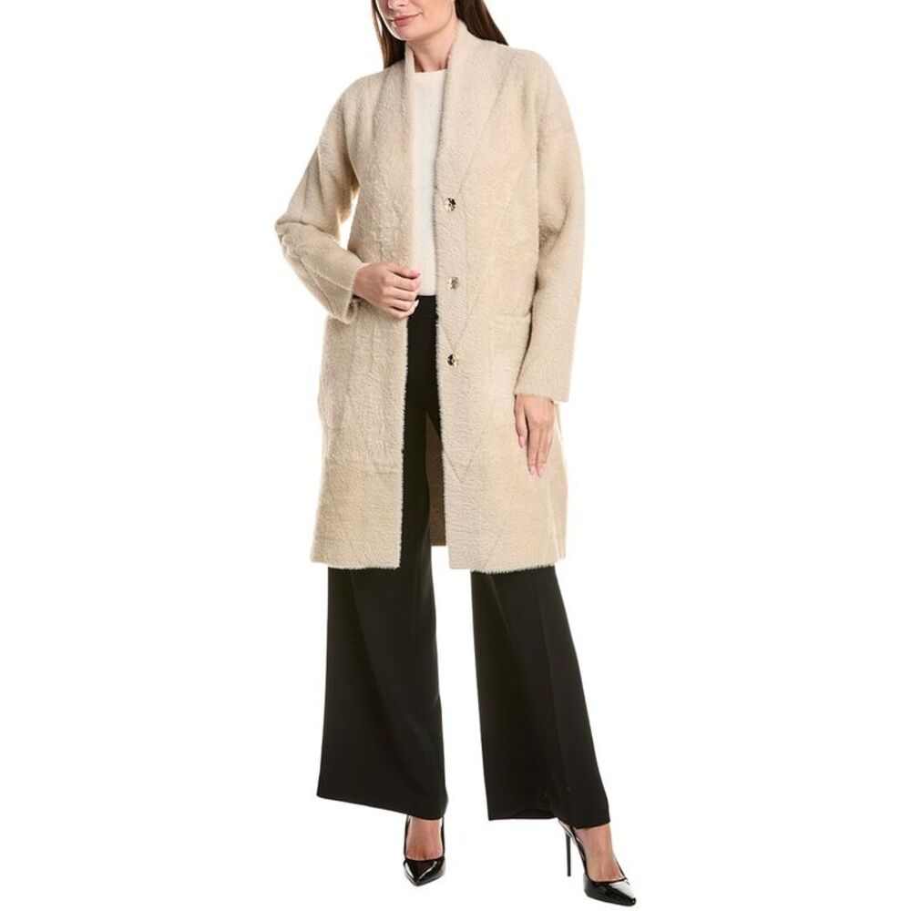 Joseph Ribkoff Womens  Fuzzy Eyelash Coat, Brown